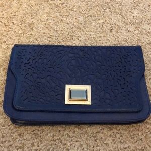 Blue and gold clutch